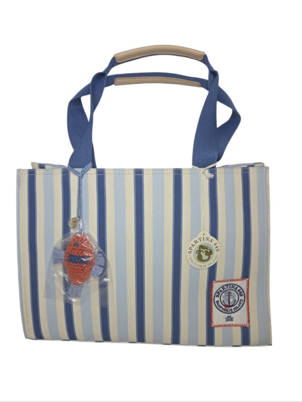 Spartina 449 Shopper Tote Flagler Resort Wide Stripe Canvas NWT